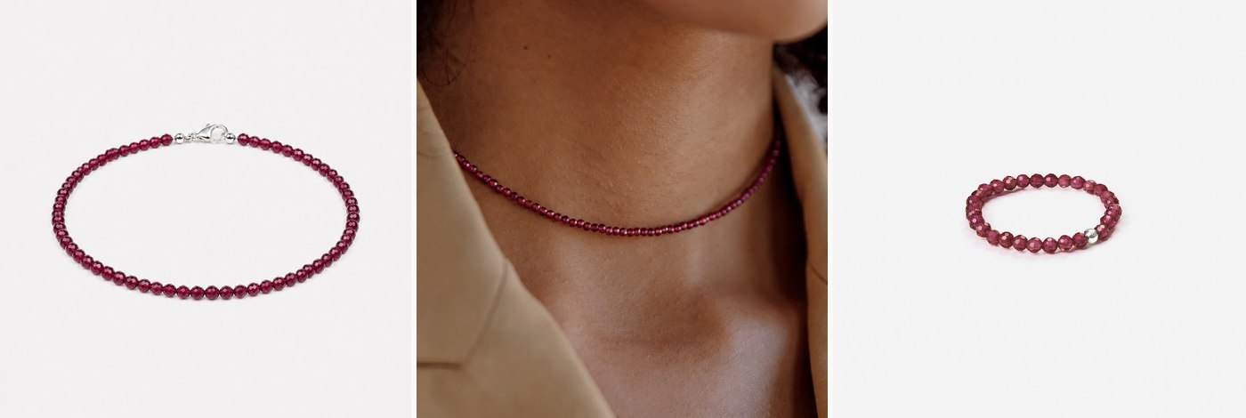 Прикраси з каменем гранату SO jewelry
