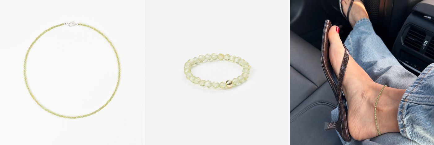 Прикраси з каменем хризоліту SO jewelry