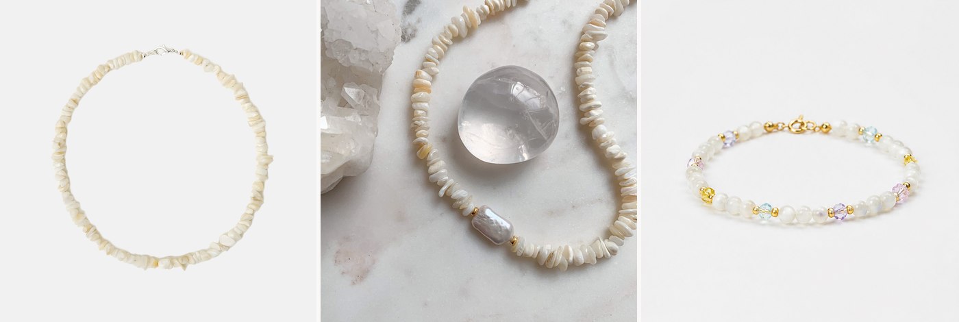 Прикраси з каменем перламутру SO jewelry
